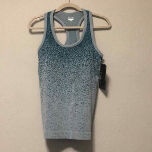 Hind Racerback Tank Top Teal Varigated Print size L‎ NWT